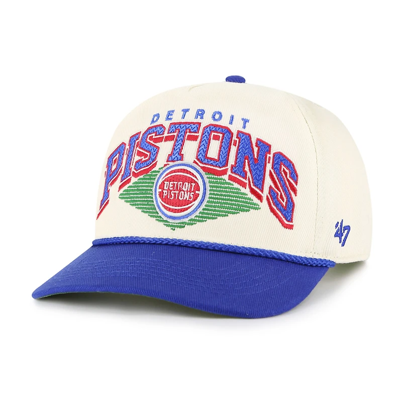 Men's '47 Cream/Blue Detroit Pistons Pomona Two-Tone Rope Hitch Adjustable Hat