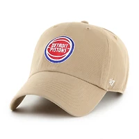 Casquette ajustable pour homme, logo Detroit Pistons '47 kaki, modèle Clean Up