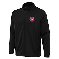 Veste de golf zippée intégrale Antigua Black Detroit Pistons Links 2 pour homme