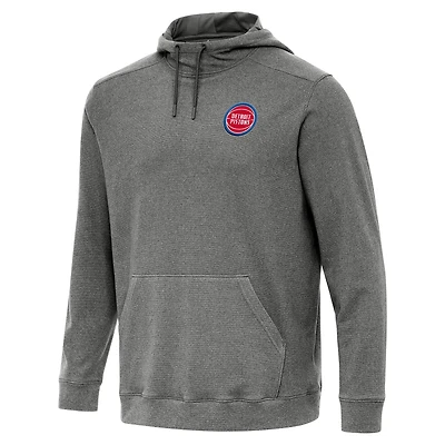 Sweat à capuche Antigua Heather Black pour homme, style Cloud, Detroit Pistons