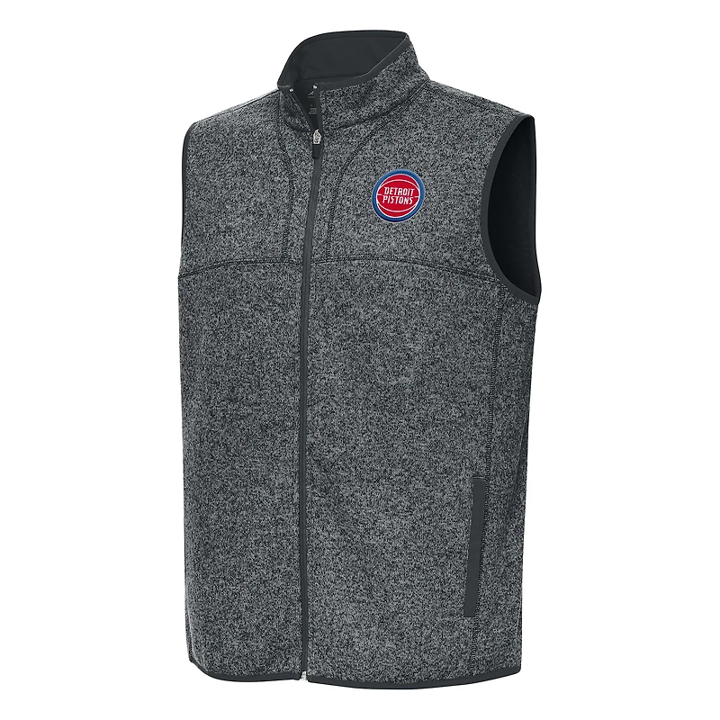 Gilet zippé Fortune pour homme, couleur charbon chiné, des Detroit Pistons, Antigua