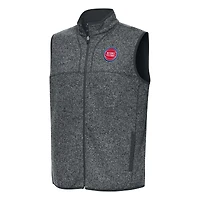 Gilet zippé Fortune pour homme, couleur charbon chiné, des Detroit Pistons, Antigua