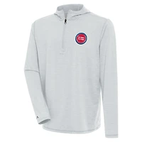 Pull léger à fermeture éclair quart de tour Antigua Heather Grey Detroit Pistons pour homme