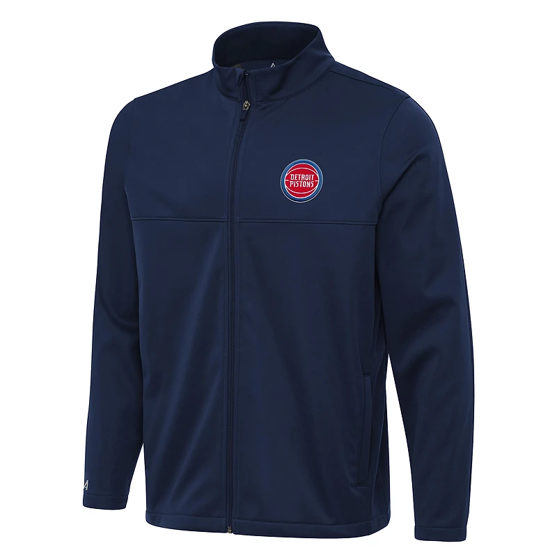Veste de golf zippée intégrale Antigua Navy Detroit Pistons Links 2 pour homme
