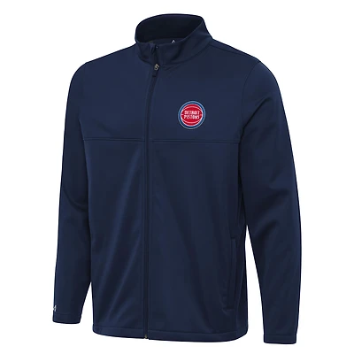 Veste de golf zippée intégrale Antigua Navy Detroit Pistons Links 2 pour homme