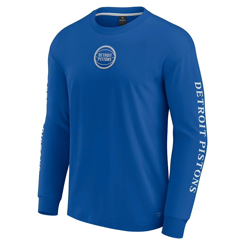 T-shirt à manches longues bleu Detroit Pistons Elements Strive pour hommes Fanatics