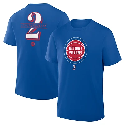 T-shirt homme Fanatics Cade Cunningham bleu Detroit Pistons « In The Paint » avec nom et numéro