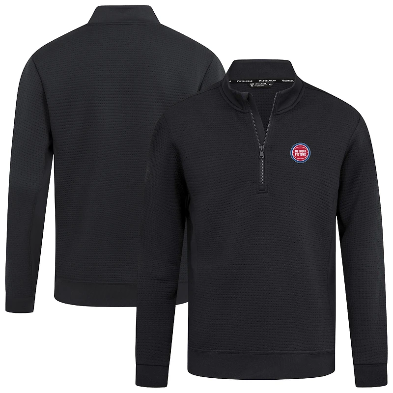 Pull à fermeture éclair quart de tour Accolade Cushion noir pour homme des Detroit Pistons Levelwear