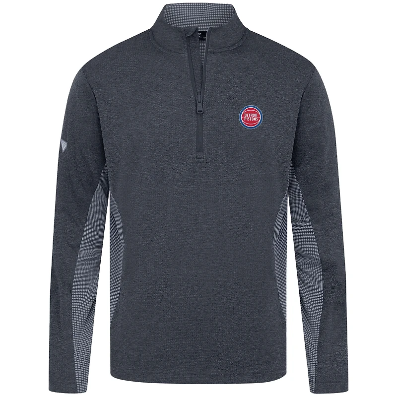Haut à fermeture éclair quart de tour gaufré 2.0 bleu marine des Detroit Pistons pour homme Levelwear