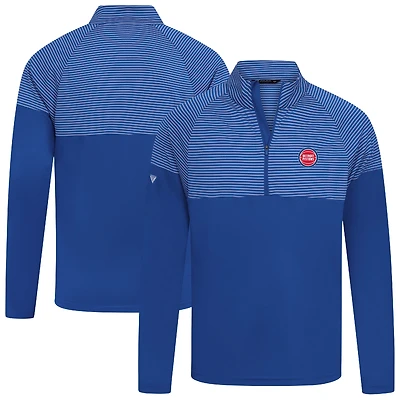 Men's Levelwear Royal Detroit Pistons Classic Stripes Quarter-Zip Top