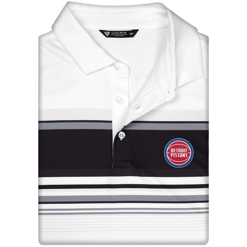 Polo blanc Onward des Detroit Pistons pour homme Levelwear