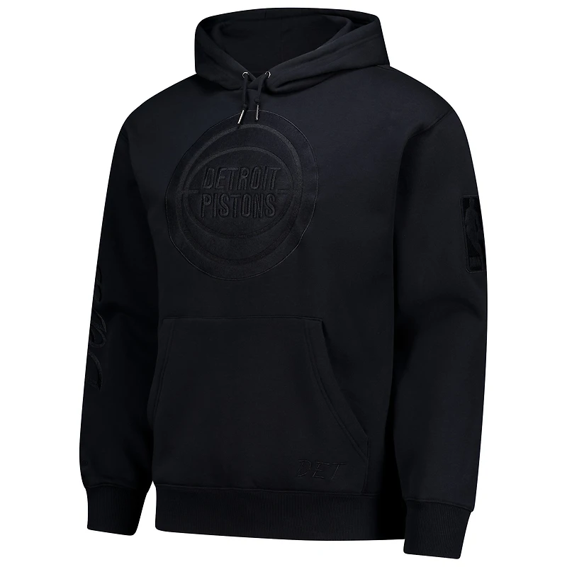 Sweat à capuche polaire Phantom noir Mitchell & Ness Detroit Pistons pour homme