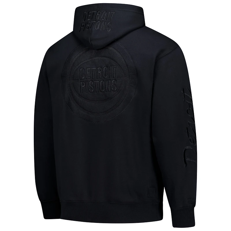 Men's Mitchell & Ness  Black Detroit Pistons Phantom Fleece Hoodie