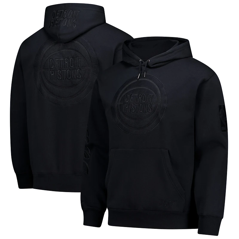 Men's Mitchell & Ness Black Detroit Pistons Phantom Fleece Hoodie