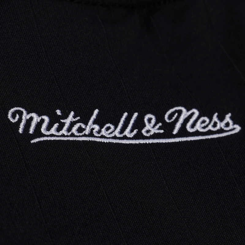 Men's Mitchell & Ness Black Detroit Pistons Polo Jersey