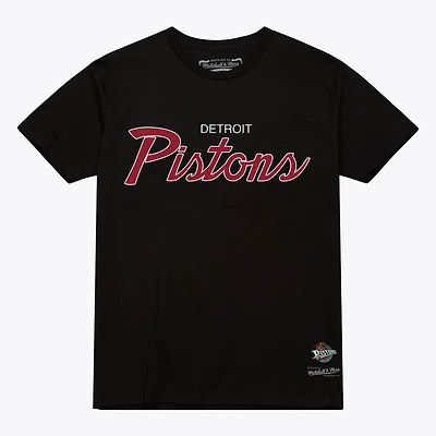 T-shirt homme Mitchell & Ness noir Detroit Pistons à logo vintage