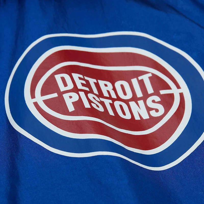 Veste coupe-vent à capuche entièrement zippée Mitchell & Ness bleue Detroit Pistons Playmaker pour homme