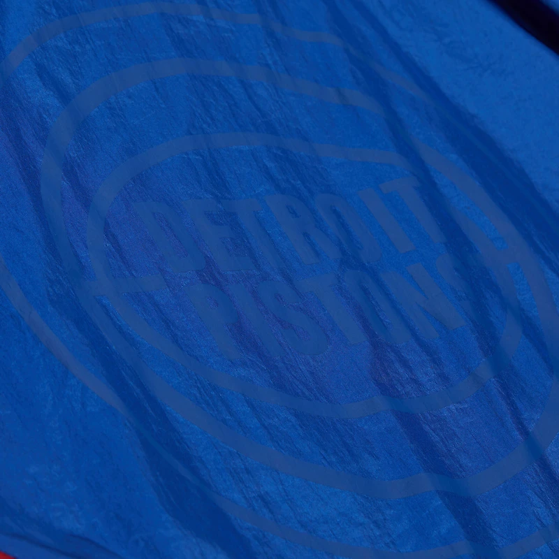 Men's Mitchell & Ness Blue Detroit Pistons Playmaker Full-Zip Hooded Windbreaker Jacket