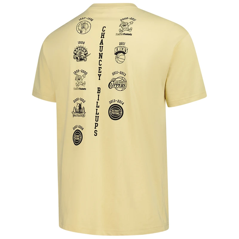 Men's Mitchell & Ness Chauncey Billups Cream Detroit Pistons Premium T-Shirt