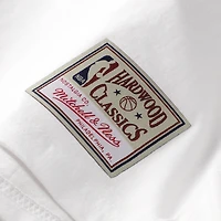 Men's Mitchell & Ness Grant Hill White Detroit Pistons Hardwood Classics Stitch Name Number T-Shirt