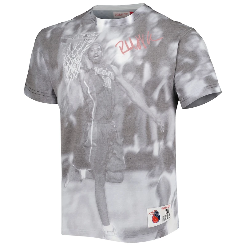 T-shirt Detroit Pistons Above The Rim Mitchell & Ness pour homme Rasheed Wallace gris chiné