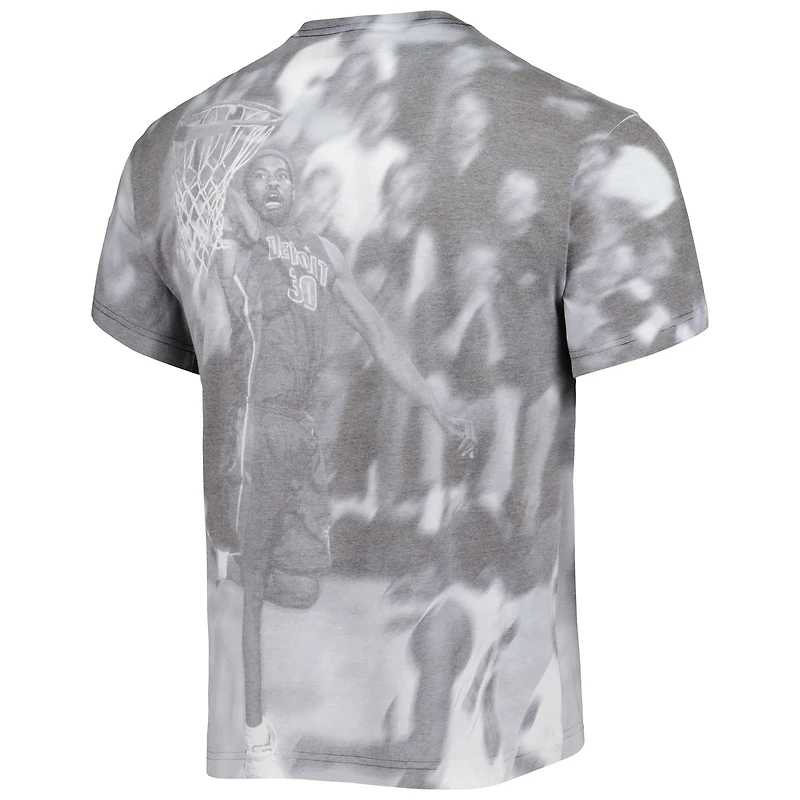 Men's Mitchell & Ness Rasheed Wallace Heather Gray Detroit Pistons Above The Rim T-Shirt