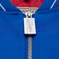 Veste en satin épais zippée Mitchell & Ness Royal Detroit Pistons pour homme