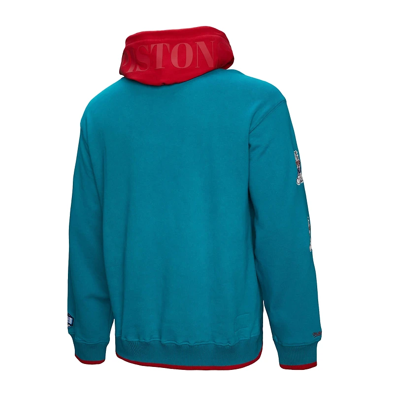 Men's Mitchell & Ness  Teal Detroit Pistons Hardwood Classics Team OG 3.0 Pullover Hoodie