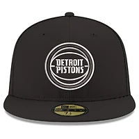 Men's New Era Black/White Detroit Pistons 59FIFTY Fitted Hat