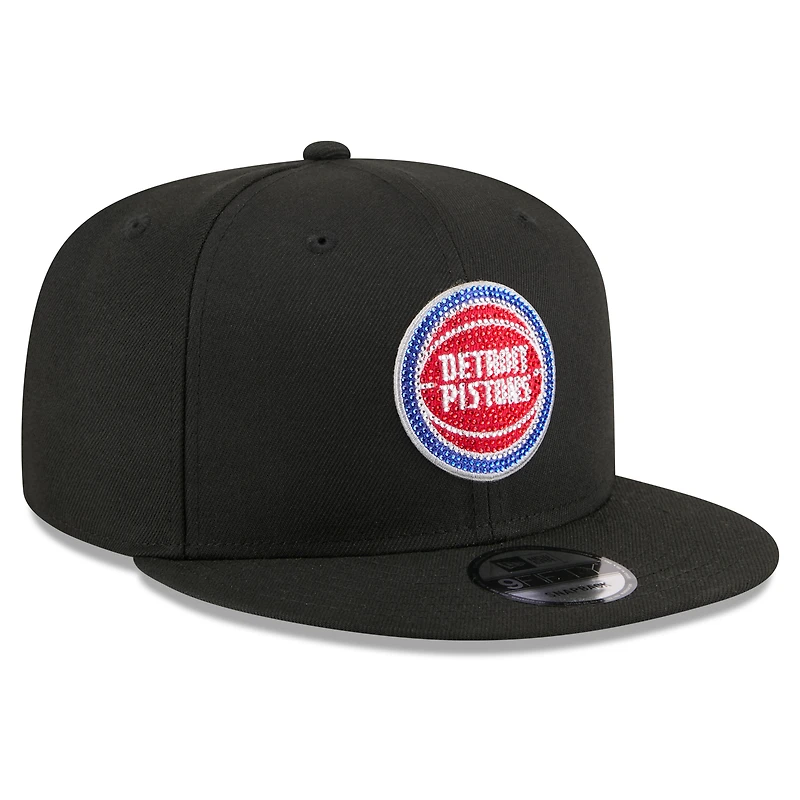Men's New Era Black Detroit Pistons 2026 NBA Draft Crystal 9FIFTY Snapback Hat