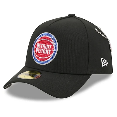 Men's New Era Black Detroit Pistons 2026 NBA Draft On-Stage Crystal A-Frame 59FORTY Fitted Hat
