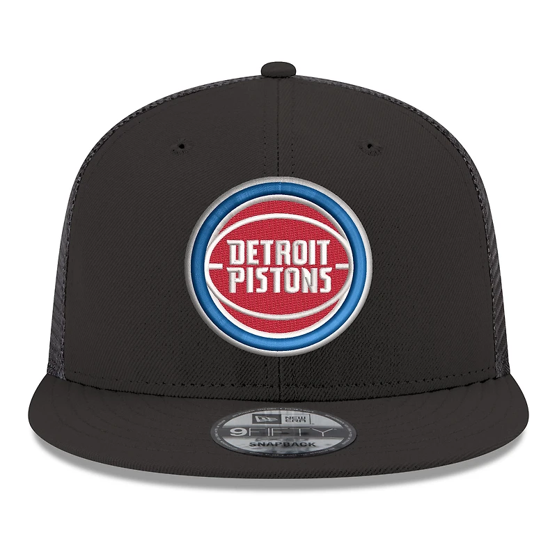 Men's New Era Detroit Pistons Core Logo Meshback 9FIFTY Snapback Hat