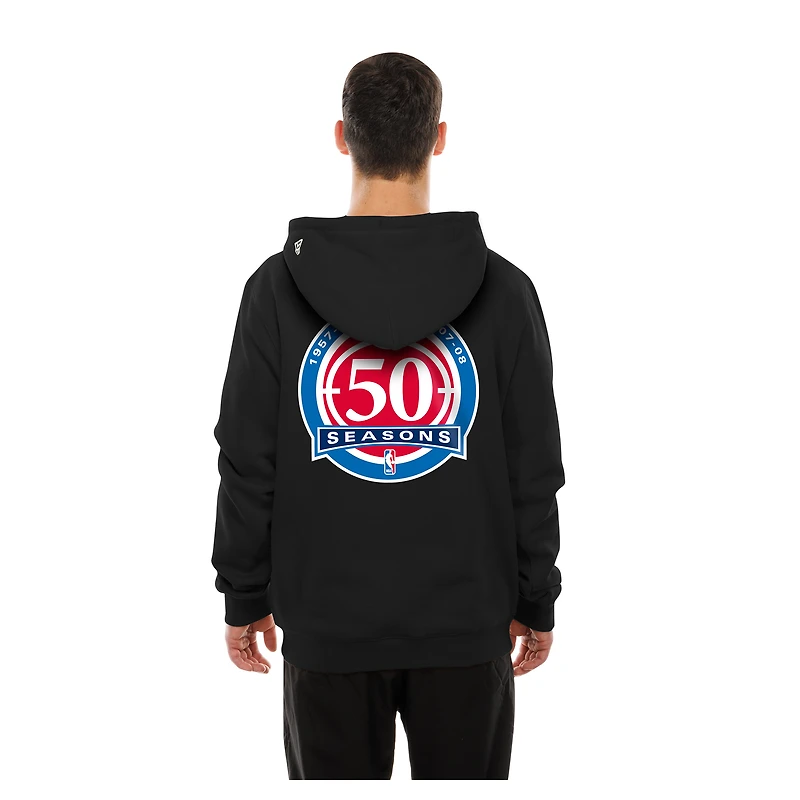 Men's New Era Black Detroit Pistons Front Back Logo Hoodie