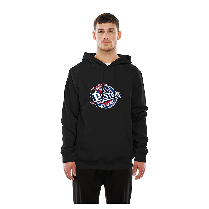 Men's New Era Black Detroit Pistons Front Back Logo Hoodie