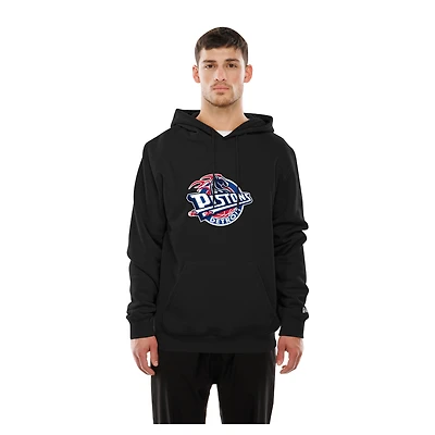 Men's New Era Black Detroit Pistons Front Back Logo Hoodie
