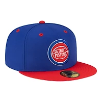 Men's New Era  Blue/Red Detroit Pistons 80s Throwback 59FIFTY Fitted Hat