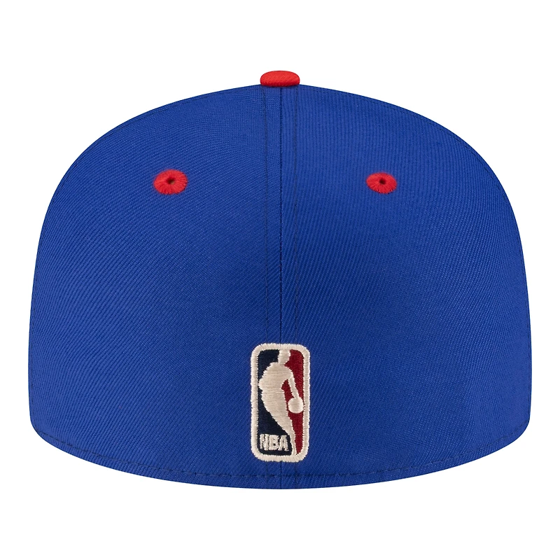 Men's New Era  Blue/Red Detroit Pistons 80s Throwback 59FIFTY Fitted Hat