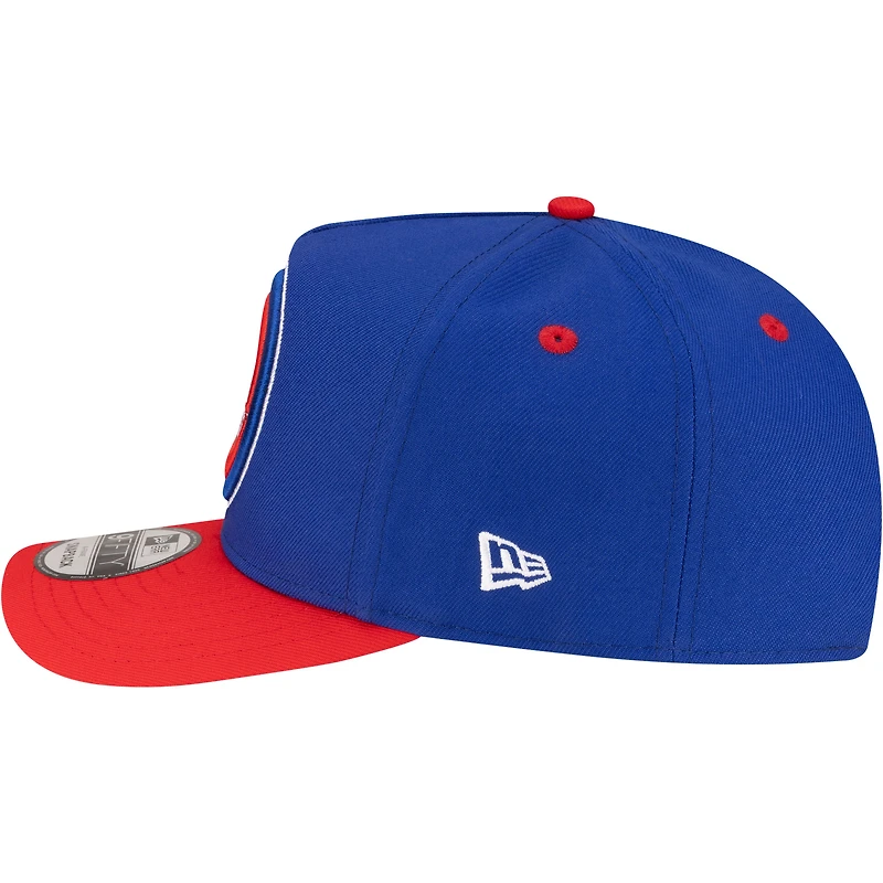 Casquette snapback New Era 9FIFTY pour homme, bleue et rouge, Detroit Pistons, style années 80.