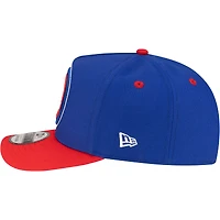 Casquette snapback New Era 9FIFTY pour homme, bleue et rouge, Detroit Pistons, style années 80.