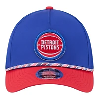 Men's New Era  Blue/Red Detroit Pistons Rope Two-Tone M-Crown A-Frame 39THIRTY Flex Hat