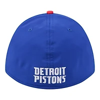 Casquette New Era Flex 39THIRTY bleue et rouge Detroit Pistons pour homme, modèle Rope Two-Tone M-Crown A-Frame.