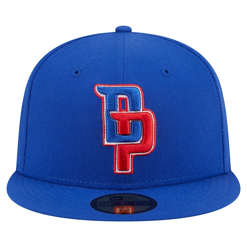 Casquette ajustée New Era Deceptor 59FIFTY bleue pour homme des Detroit Pistons