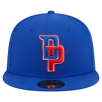 Casquette ajustée New Era Deceptor 59FIFTY bleue pour homme des Detroit Pistons