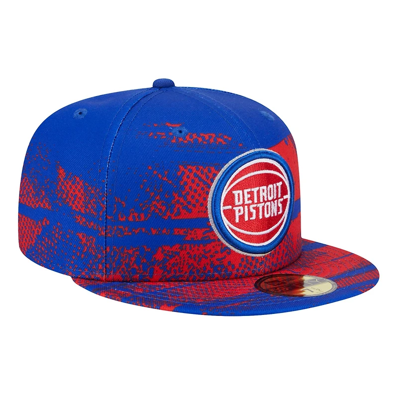 Men's New Era Blue Detroit Pistons Tip-Off 59FIFTY Fitted Hat