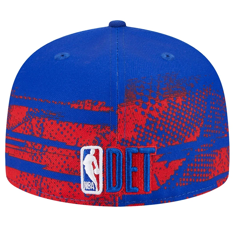 Men's New Era Blue Detroit Pistons Tip-Off 59FIFTY Fitted Hat