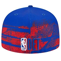 Men's New Era Blue Detroit Pistons Tip-Off 59FIFTY Fitted Hat