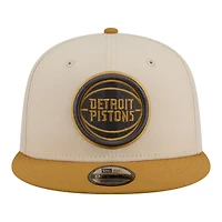 Men's New Era  Cream/Tan Detroit Pistons Two-Tone Color Pack 9FIFTY Snapback Hat