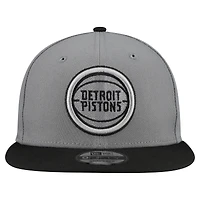 Men's New Era  Gray Detroit Pistons Core Logo Storm Gray Two-Tone 9FIFTY Snapback Hat