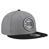 Men's New Era  Gray Detroit Pistons Core Logo Storm Gray Two-Tone 9FIFTY Snapback Hat