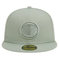 Men's New Era Light Green Detroit Pistons Sage Color Pack 59FIFTY Fitted Hat